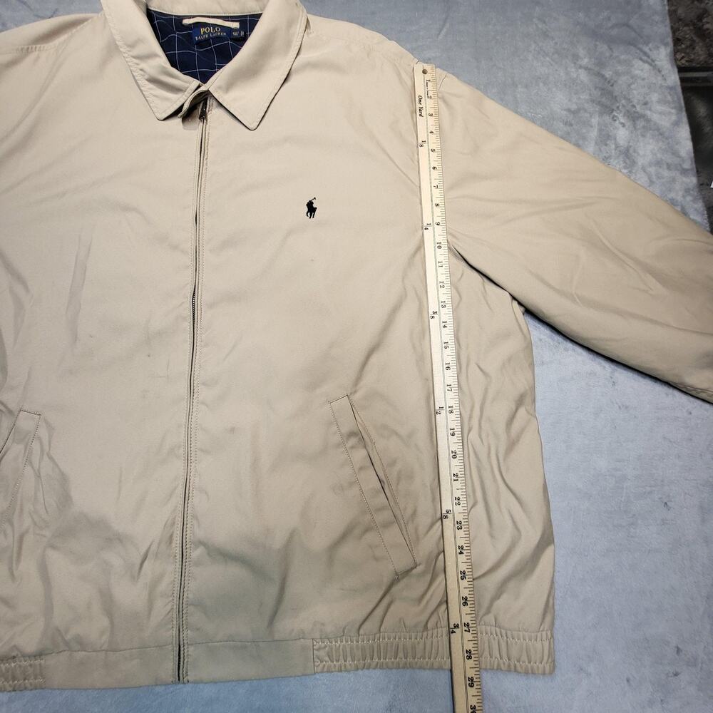 Polo Ralph Lauren Jacket Mens 4XLT Beige Bomber Collared Full Zip Lined - Picture 8 of 11